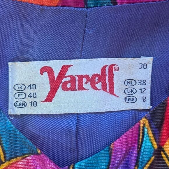 VTG Yarell Rainbow Clowncore Rebel Punk Power Blazer 80s Retro Art to Wear 8 - Picture 2 of 12